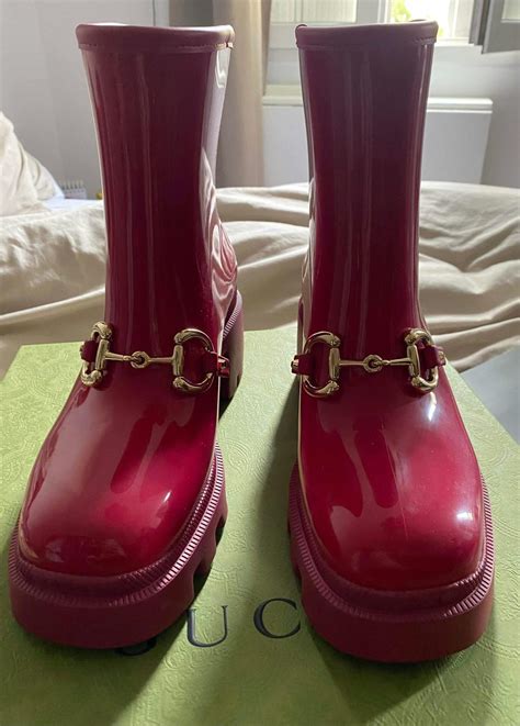 how to clean gucci rain boots|thigh high Gucci boots.